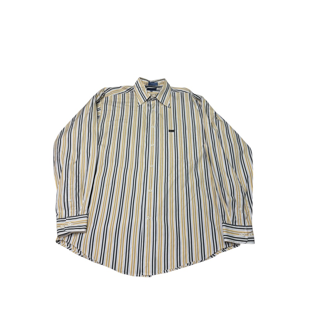 Facconable Striped Button Down Shirt Men Size M L… - image 1